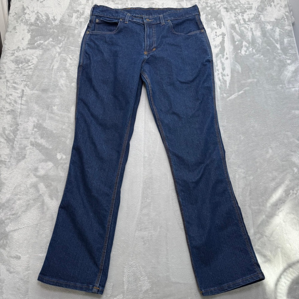 Origin USA Jeans Mens 36x32 Blue Legit Fit Denim Workwear Made In USA Straight